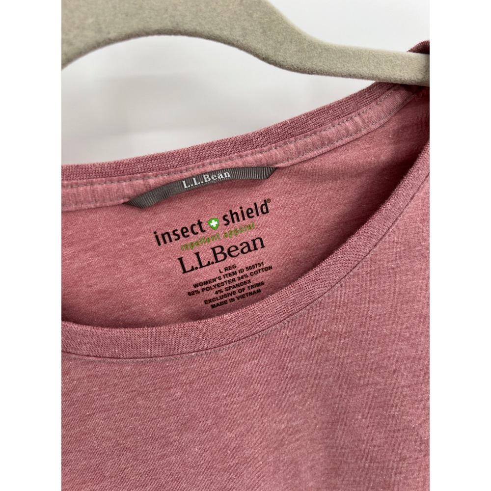 LL Bean Insect Shield Repellent Long Sleeve Shirt Rose Pink Hiking Large - Picture 2 of 9